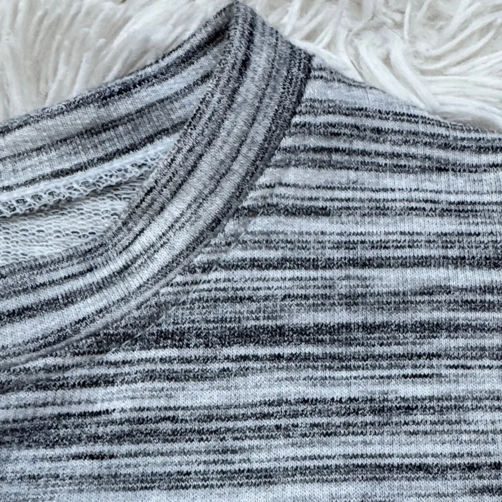 Cherish Striped Henley 💗 Black &  Gray - Picture 10 of 14